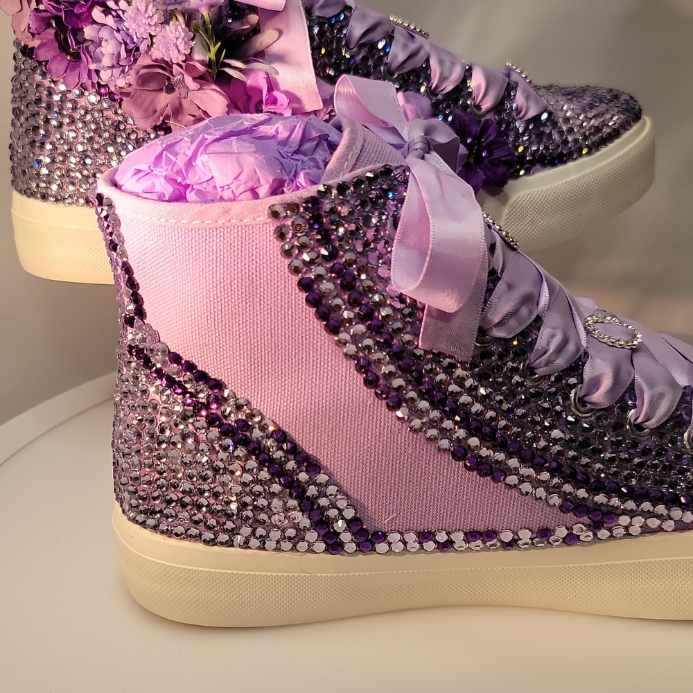Floral Purple Women's Sneakers - Picture 7 of 8